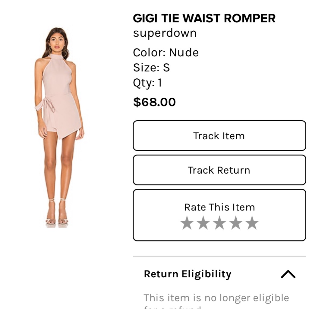 Superdown Gigi Tie Waist Romper Size Small